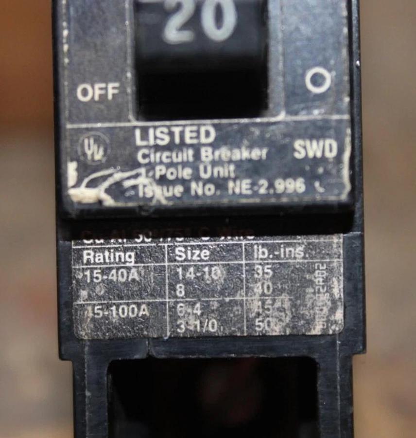 Used LOT OF 3 SIEMENS BQD CIRCUIT BREAKER BQD120 20 AMP SINGLE POLE 277 VAC