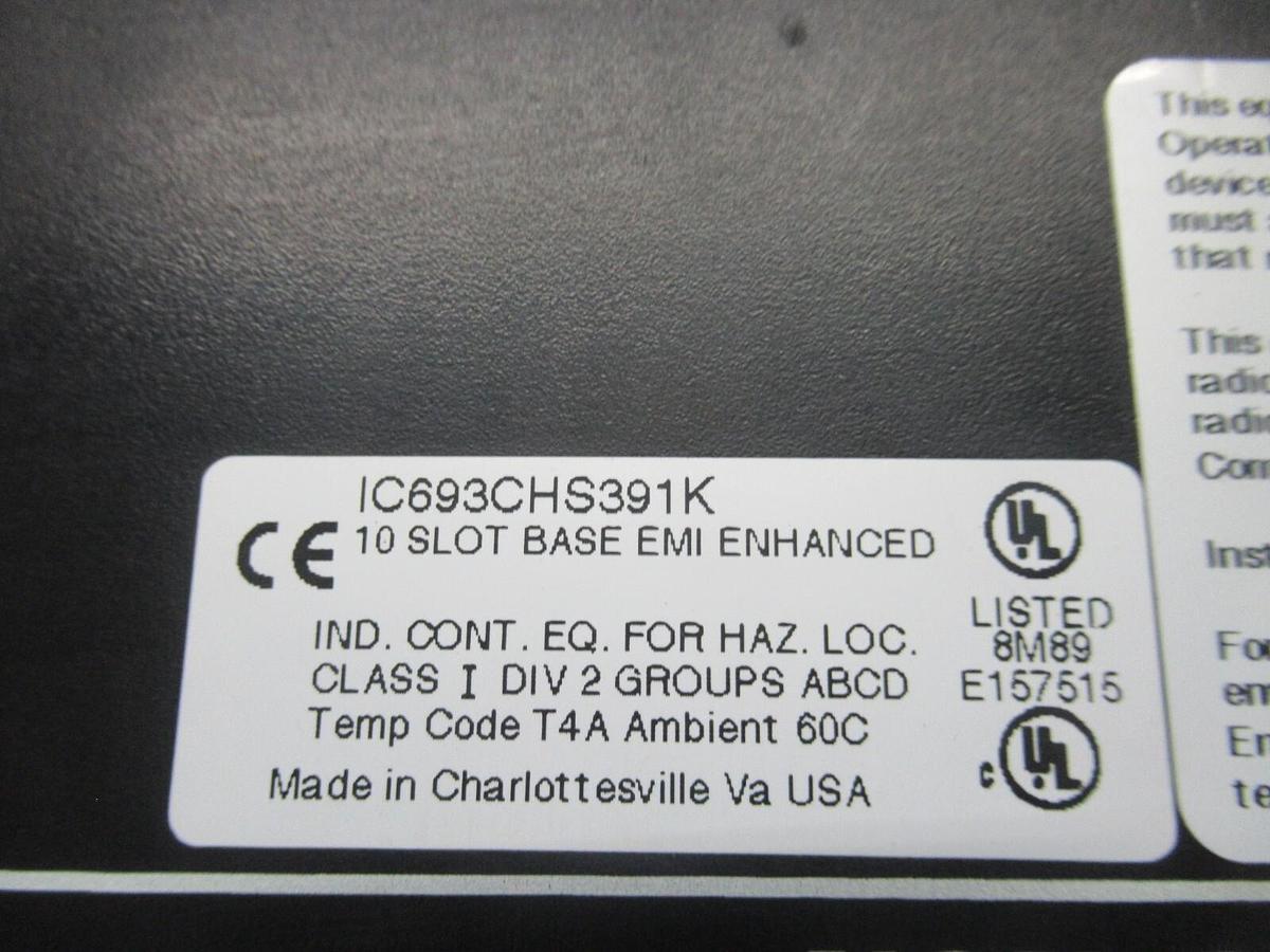 Used GE FANUC 10 SLOT BASE EMI ENHANCED EXTENSTION IC693CHS391K **WARRANTY**