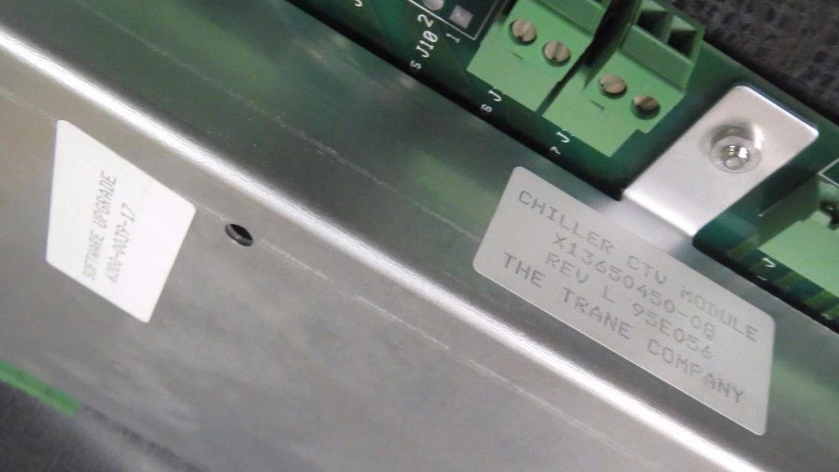 Used TRANE CHILLER CTV MODULE  MODEL:  X13650450-08 REV L --- SOFTWARE:  6200-0039-17