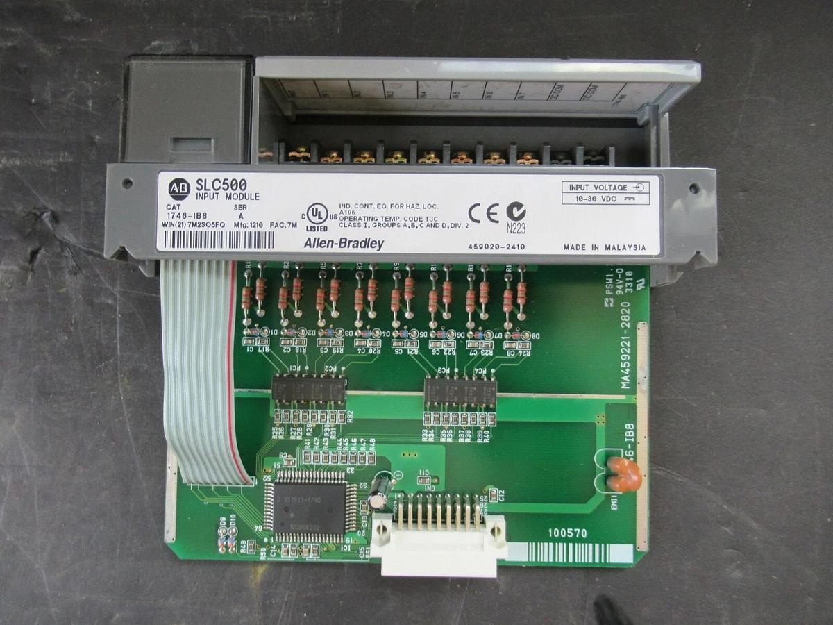 Used ALLEN BRADLEY SLC500 INPUT MODULE 1746-IB8 SER A **WARRANTY INCLUDED**