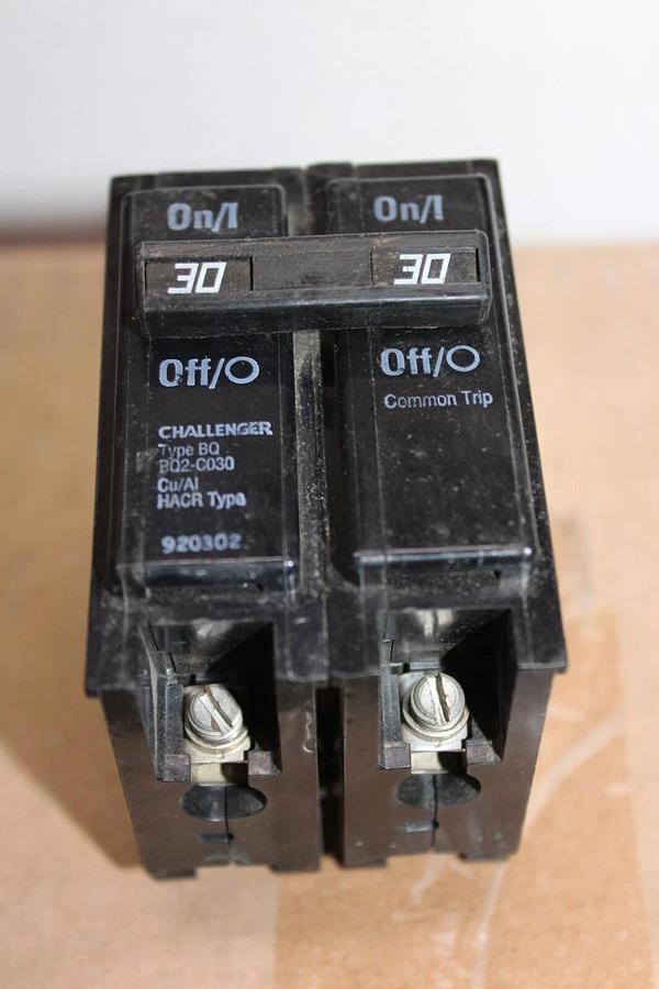 Used CHALLENGER HACR CIRCUIT BREAKER BQ2-C030 2-POLE 30 AMP **WARRANTY**