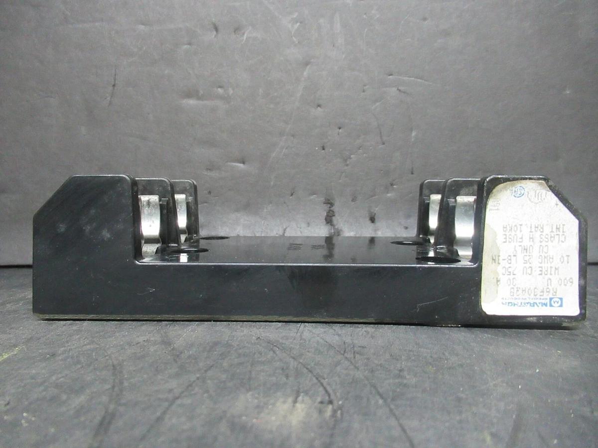 Used MARATHON TWO POLE FUSE BLOCK R6F30A2B 600 VOLT 30 AMP CLASS H **WARRANTY**