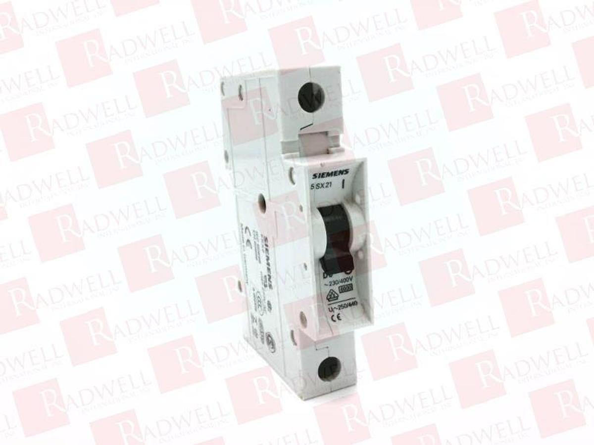 Used SIEMENS CIRCUIT BREAKER 5SX21 B16 16 AMP 277 VAC 1-POLE W/ 5SX9100 AUXILLIARY