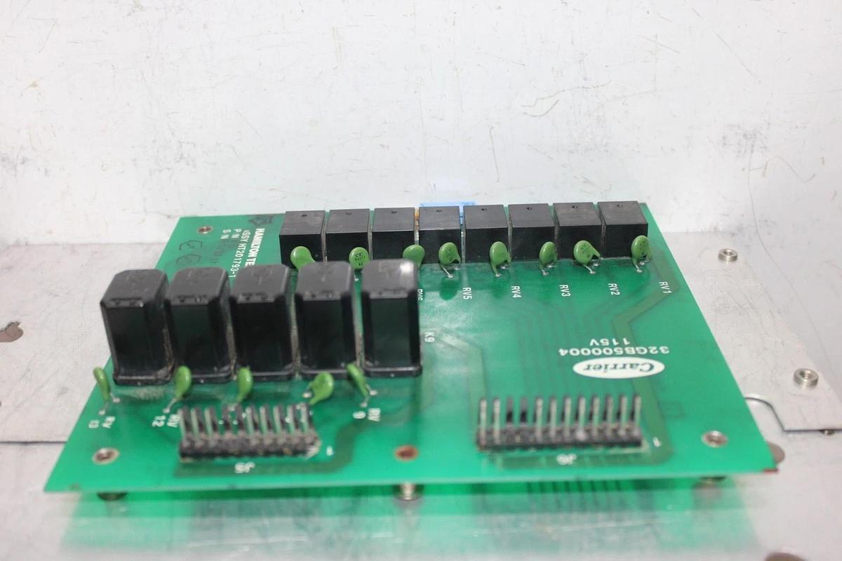 Used CARRIER HAMILTON TEST SYSTEM RELAY CIRCUIT BOARD HT201793-1 32GB500004 115V