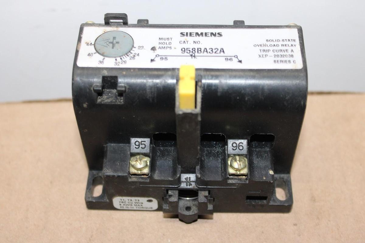 Used SIEMENS OVERLOAD RELAY 958BA32A 22-44 AMP 3-PHASE 600 VOLT **WARRANTY**