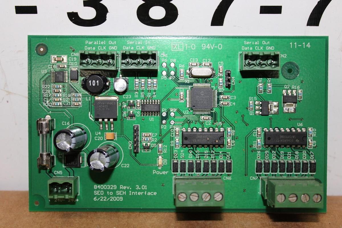 Used MCQUAY SPORLAN SEO TO SEH INTERFACE TRANSLATION CIRCUIT BOARD 8400329 REV. 3.01