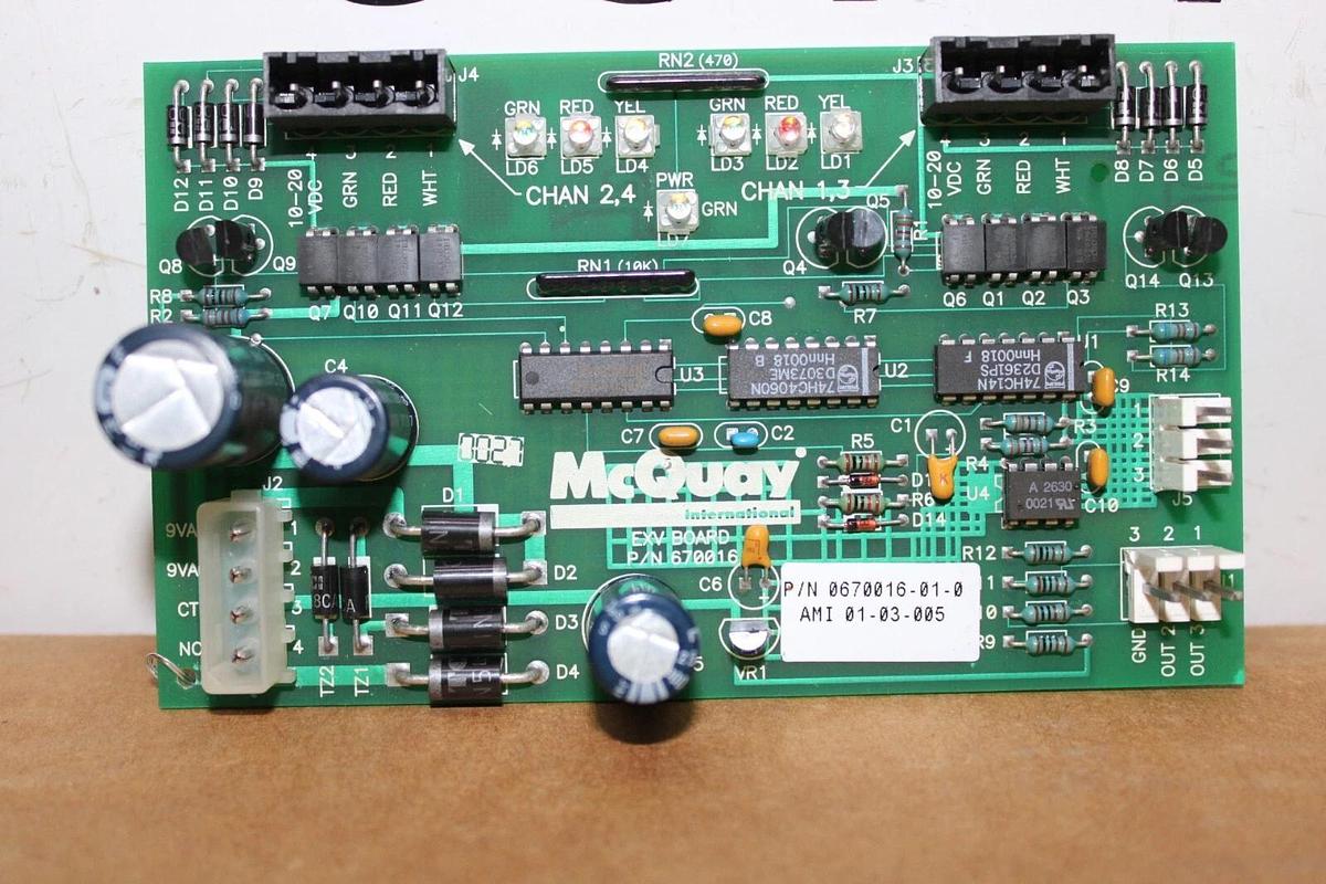 Used MCQUAY CHILLER HVAC EXV CIRCUIT BOARD 0670016-01-0 670016 **WARRANTY**