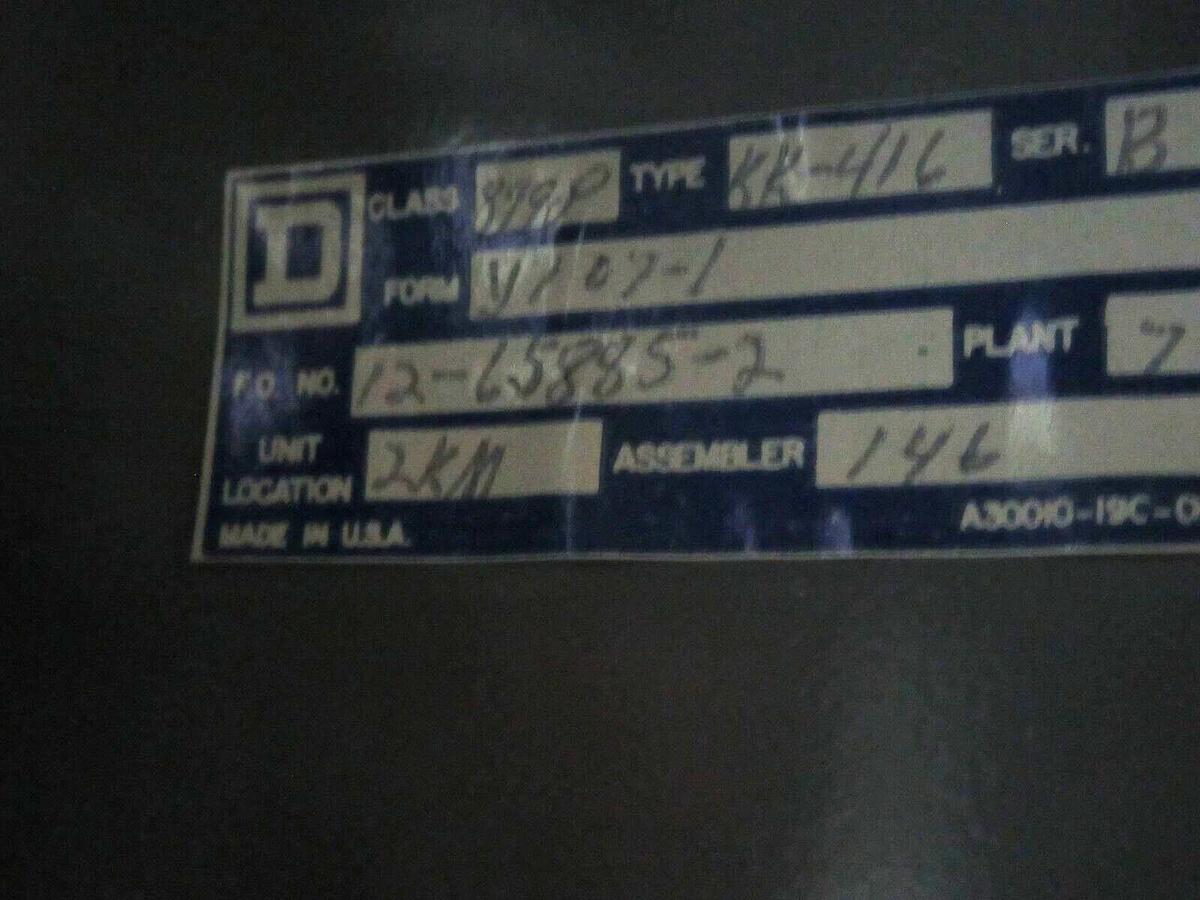 Used SQUARE D TWIN MCC FUSIBLE FEEDER BUCKET 8998-KK-416 SER. B 18" MODEL: 4