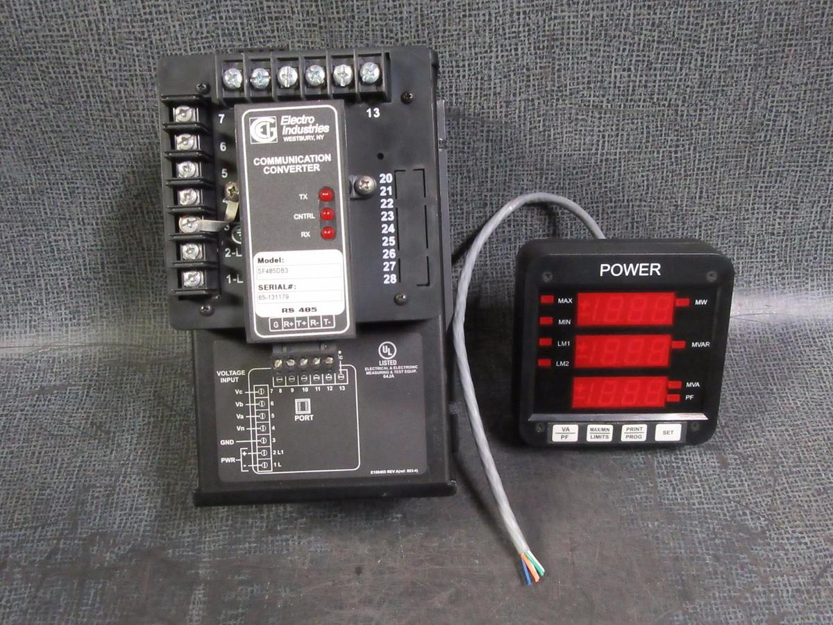 Used ELECTRO INDUSTRIES FUTURA + SERIES CPU1000 MULTIFUNCTION POWER MONITOR W/ P-33