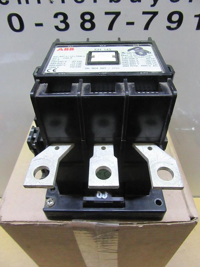 Used ABB CONTACTOR EH-145 600 VAC 200 AMP 125 HP 3-PHASE 3-POLE **WARRANTY**