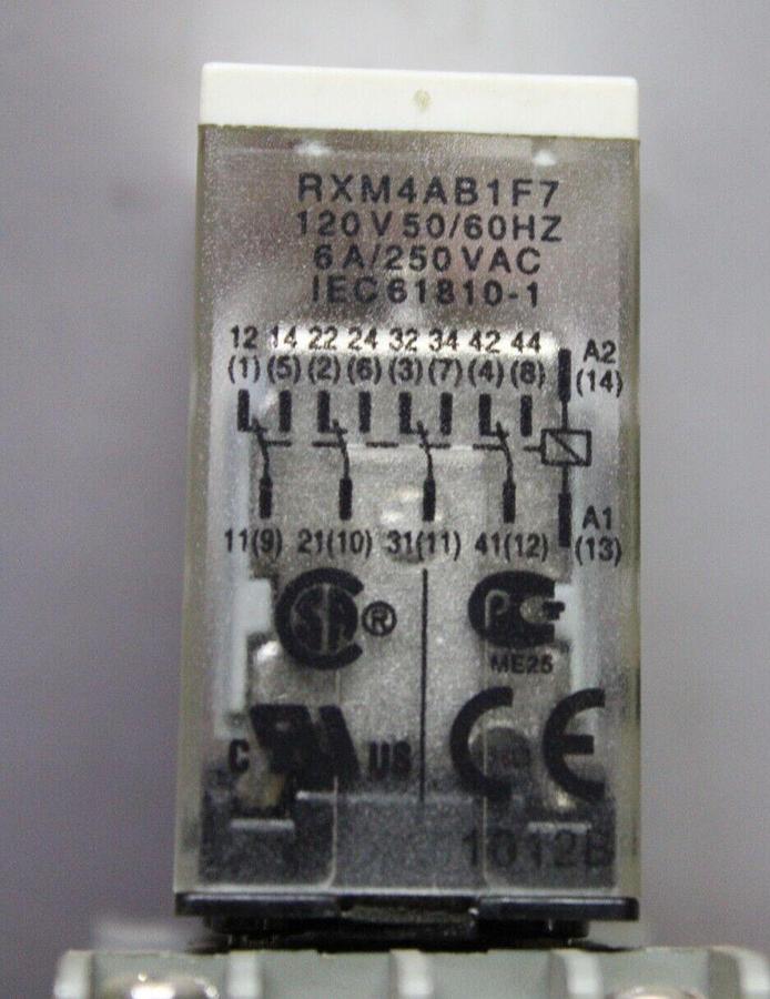 Used SCHNEIDER ELECTRIC RELAY RXM4AB1F7 120 VOLT 6 AMP **WARRANTY INCLUDED**
