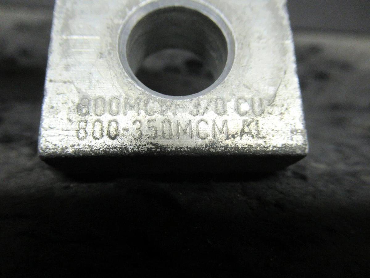 Used (2 QTY) SQUARE D A-800S 1 SINGLE BARREL MECHANICAL CONNECTOR LUG TAP 800MCM 3/0