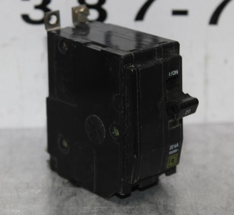 Used SQUARE D QOB CIRCUIT BREAKER QOB22020 20 AMP 2-POLE 240 VAC **WARRANTY**
