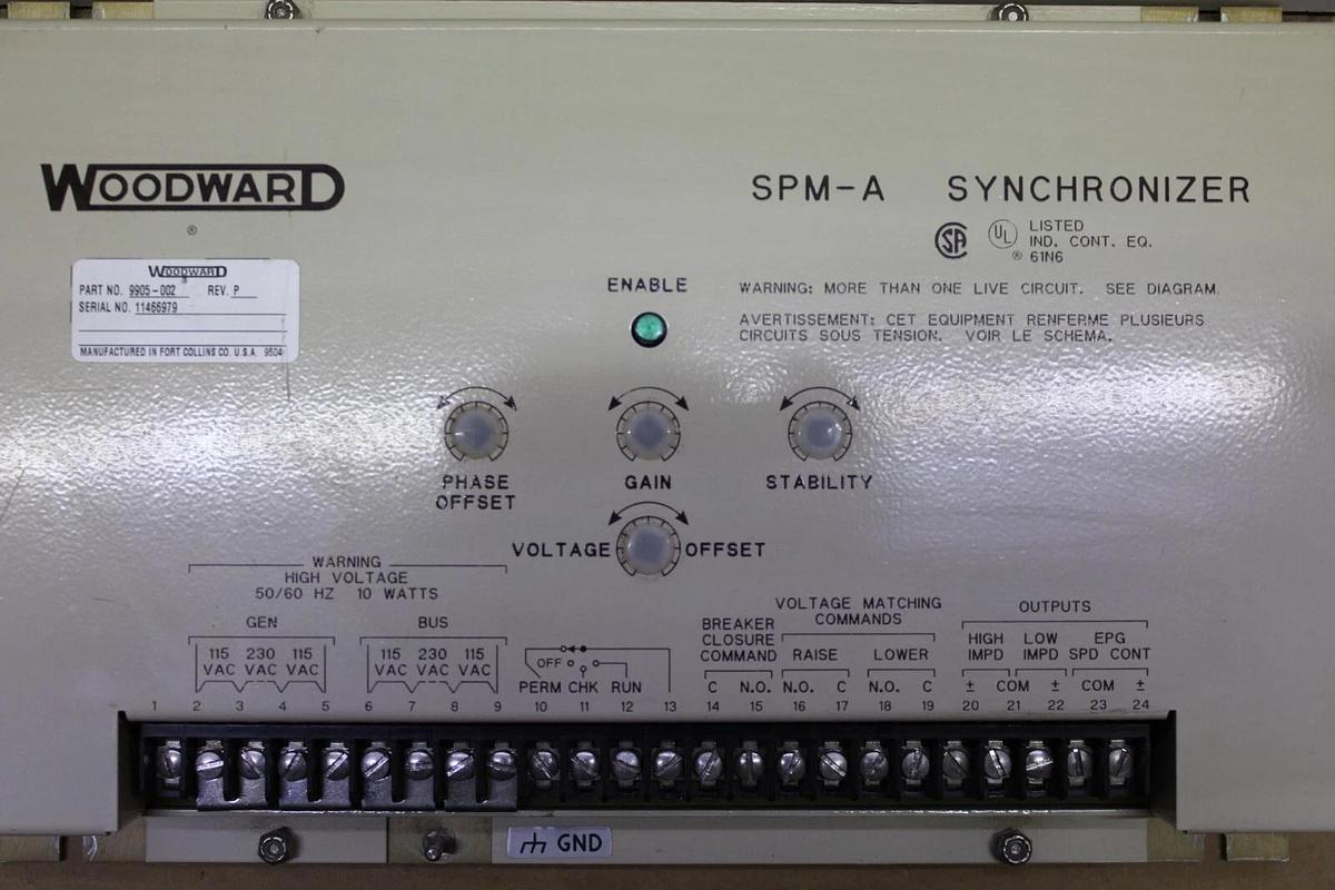 Used WOODWARD SPM-A SYNCHRONISER 9905-002 REV. P 240 VAC 10 WATT **WARRANTY**