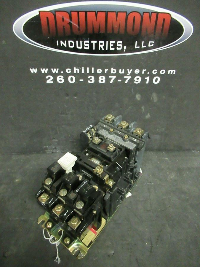 Used ALLEN BRADLEY STARTER 509-A0D SER. B 600 VAC 5 HP @ 460 VAC 3 PH 18 AMP SIZE 0