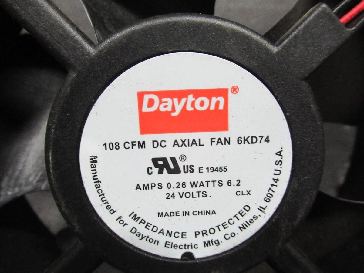 NEW SURPLUS DAYTON DC AXIAL FAN 6KD74 108 CFM 0.26 AMP 6.2 WATT 24 VOLT