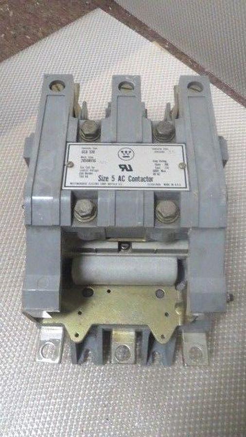 Used WESTINGHOUSE CONTACTOR SIZE 5 - 300/270 AMP 600 VAC MODEL GCA530 **WARRANTY!**