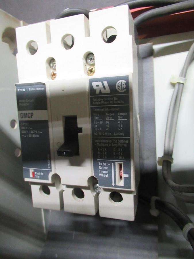 Used CUTLER HAMMER MOTOR STARTER CONTROL BUCKET MODEL: 2100 12" NEMA SIZE 1 7 AMP