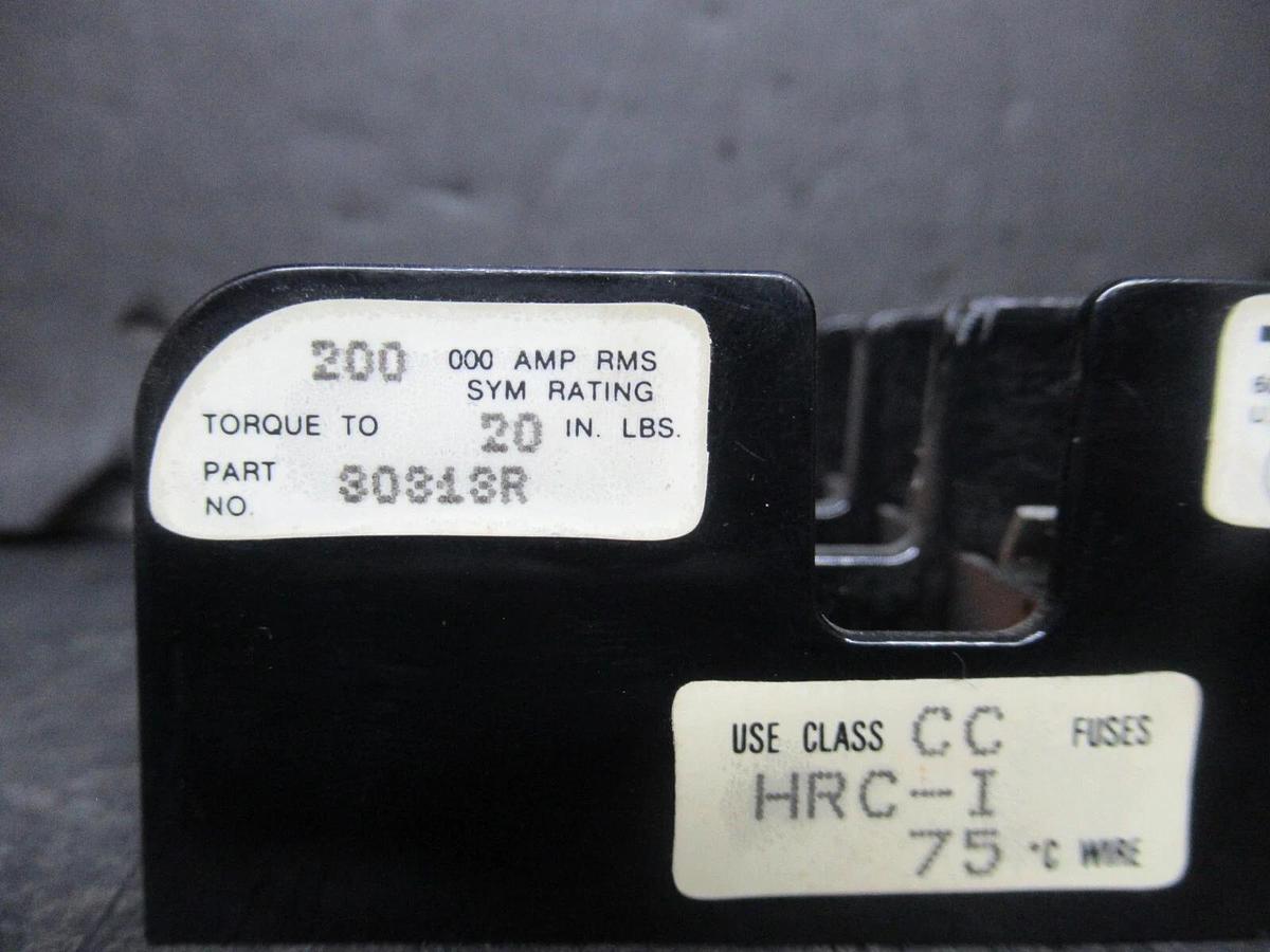 Used GOULD SHAWMUT THREE POLE FUSE BLOCK 30313R 600 VOLT 30 AMP CLASS CC **WARRANTY**