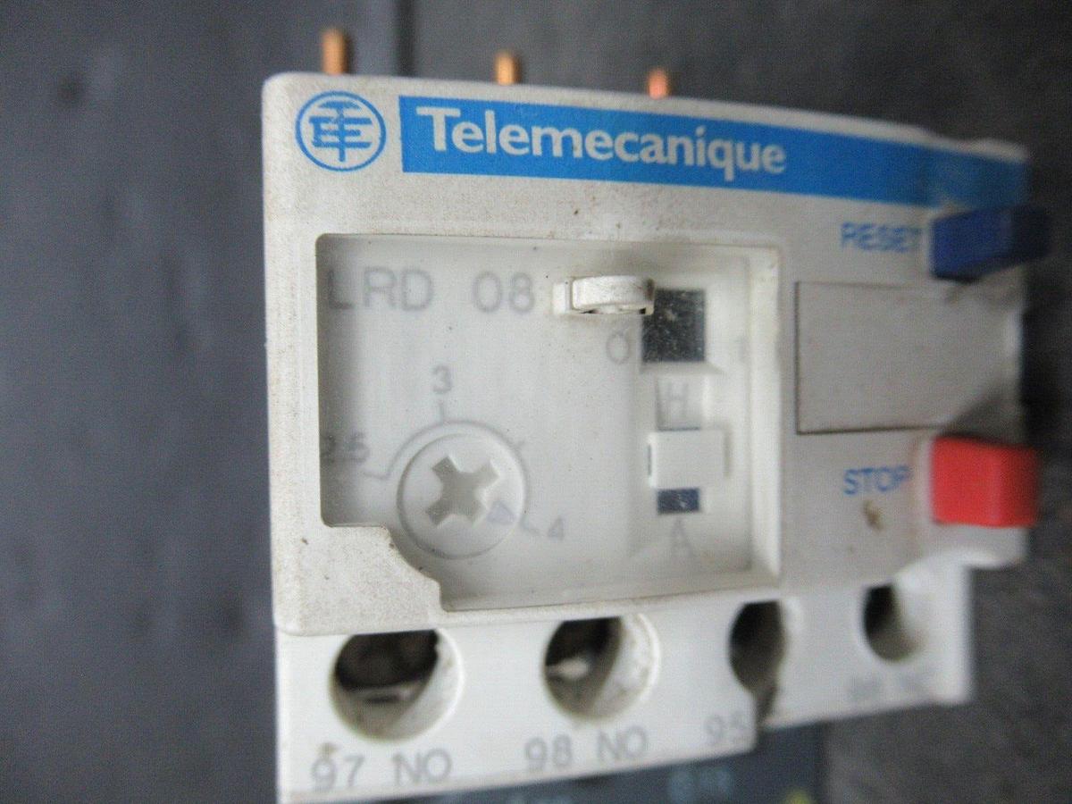 Used TELEMECANIQUE THERMAL OVERLOAD RELAY LRD-08 600 VAC 2.5-4 AMP **WARRANTY**
