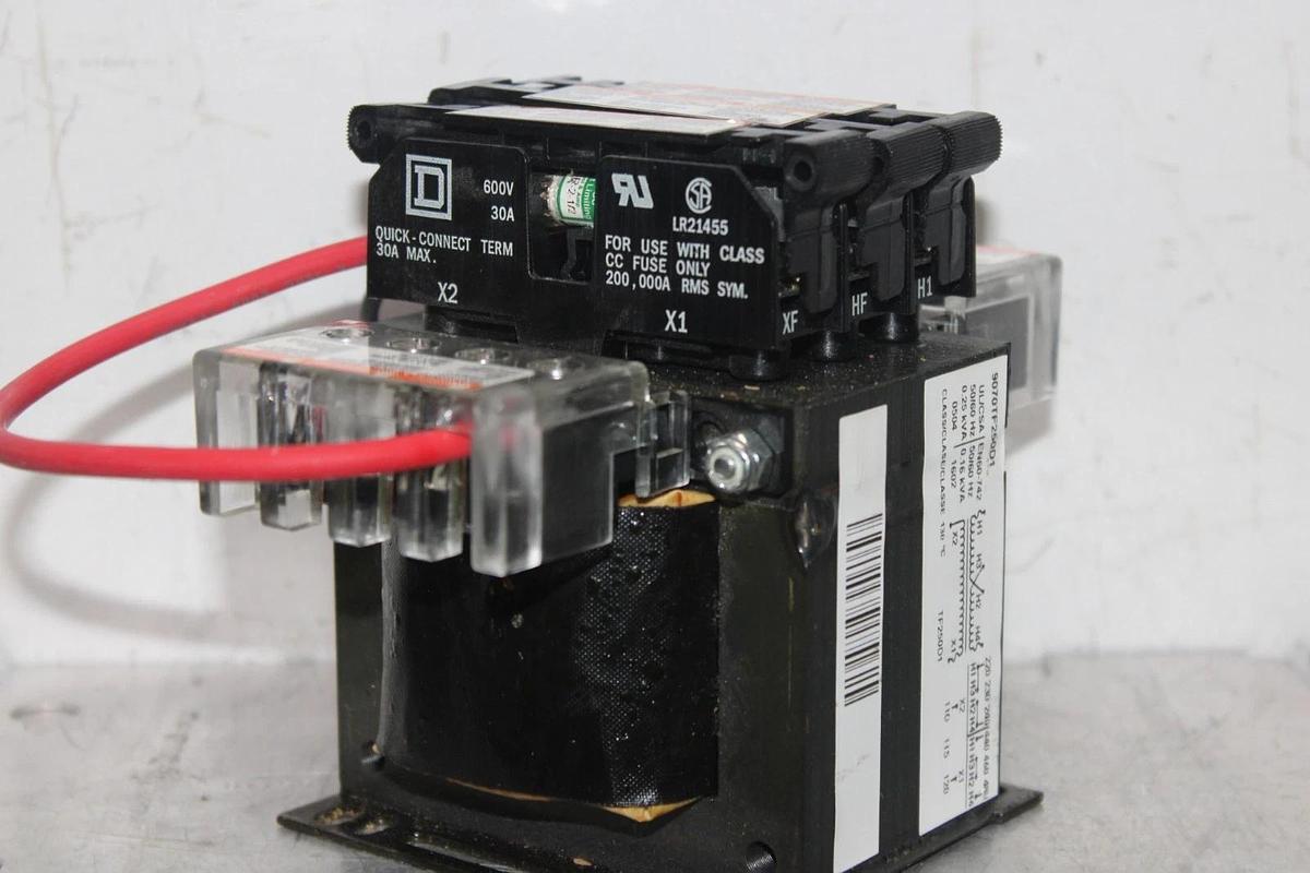 Used SQUARE D TRANSFORMER 9070TF250D1 0.25 KVA HIGH: 240/480 VOLT LOW: 120 VOLT