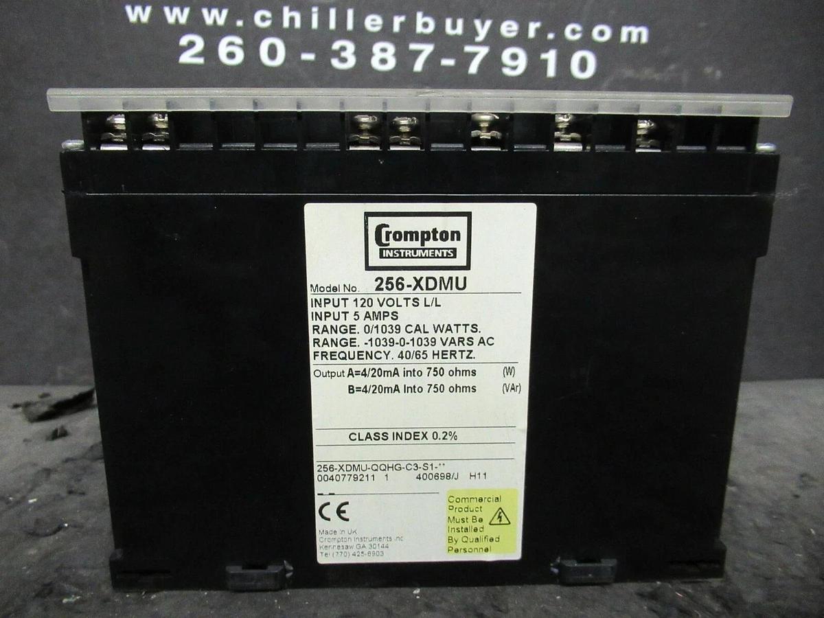 Used CROMPTON PALADIN ADVANTAGE INSTRUMENTS 256-XDMU TRIP TANSDUCER RELAY 120 VAC 5 A