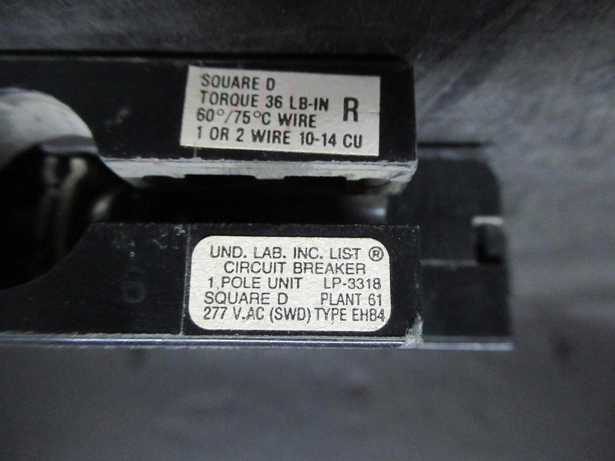 Used SQUARE D BREAKER FLEXTAB EHB14020 LP-3318 SINGLE POLE 20 AMP 277 VAC