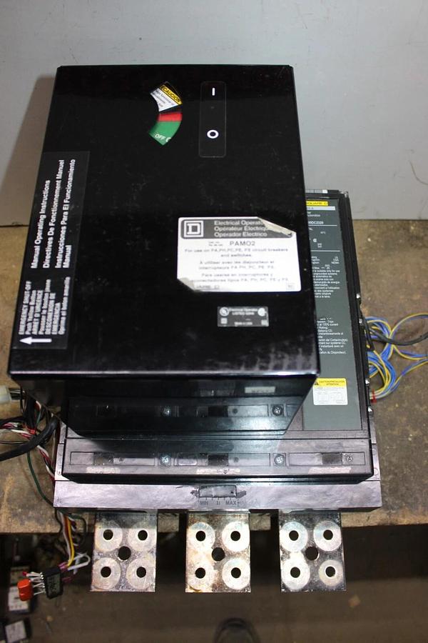 Used SQUARE D DC BREAKER PAF362000DCM2320 2000 AMP 600 VDC W/ PAM02