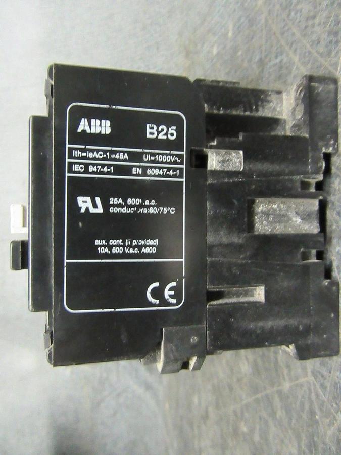 Used ABB CONTACTOR B25-22-00 600V 25A 3 POLE **WARRANTY INCLUDED**