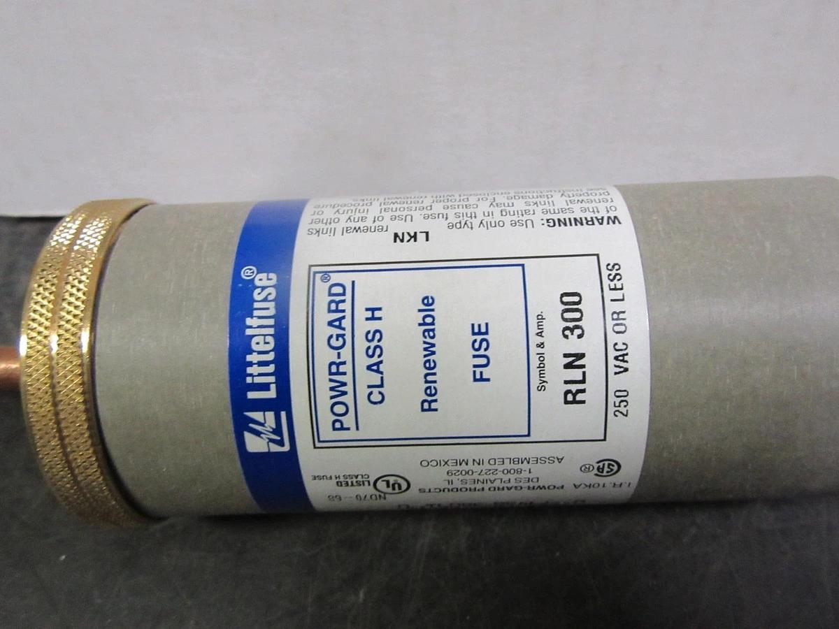 NEW LITTELFUSE RLN300 RENEWABLE FUSE CLASS H 300 AMP 250 VOLT RLN300 *WARRANTY*