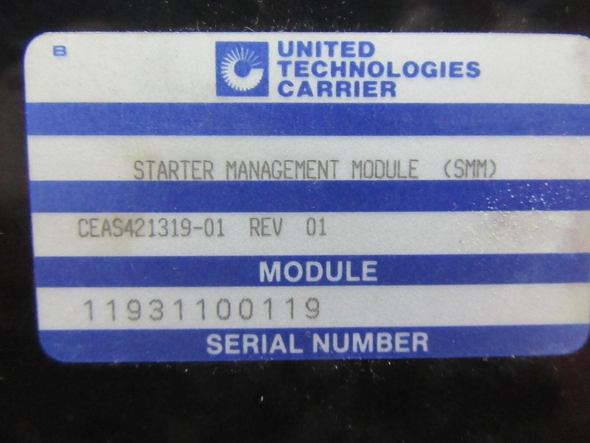 Used CARRIER STARTER MANAGEMENT MODULE CEAS421319-01 REV. 01 CESO121319-01