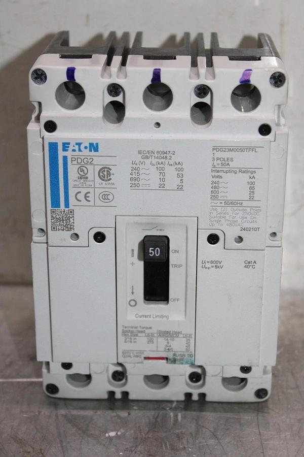 NEW EATON CIRCUIT BREAKER PDG23M0050TFFL 50 AMP 3-POLE 600 VAC *WARRANTY*