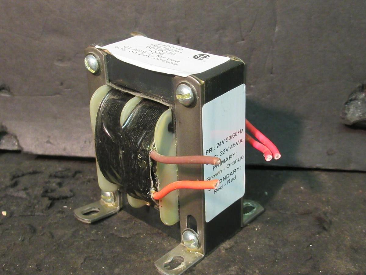 Used 0.045 KVA (45 VA) EMERSON 245619 180792P1 CONTROL TRANSFORMER 24 V TO 22 V