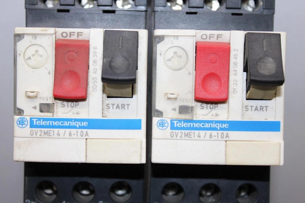 Used TELEMECANIQUE DELTA STARTER LC1D12 25 AMP 3-PHASE 600V 10HP W/ GV2ME14/6-10A