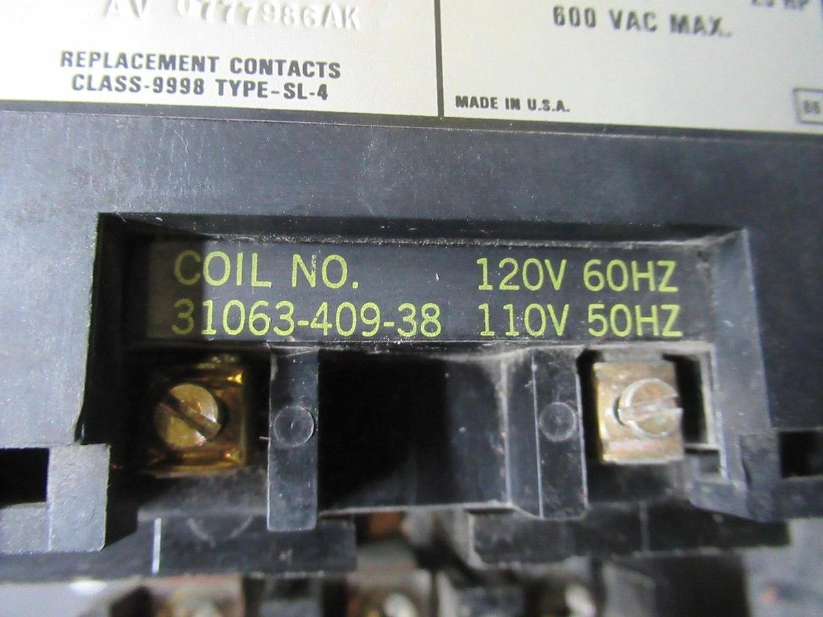 Used SQUARE D NEMA 2 STARTER 8536SD01 W/ OVERLOAD RELAY 600 VAC 25 HP 3-PHASE