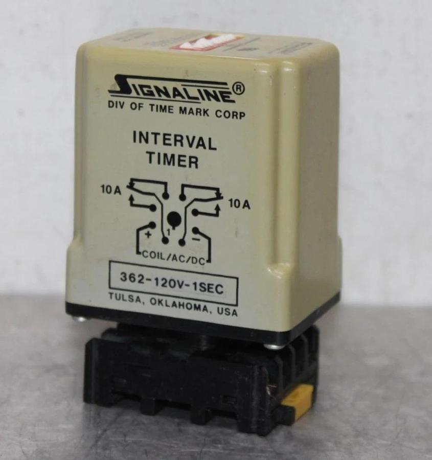 Used TIME MARK SIGNALINE INTERVAL TIMER RELAY 362-120V-1SEC 10 AMP **WARRANTY**