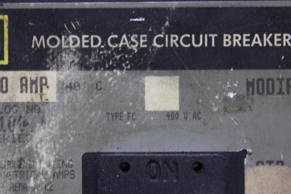 Used SQUARE D I-LINE CIRCUIT BREAKER FH36100 SERIES 2 100 AMP 600 VAC 3-POLE