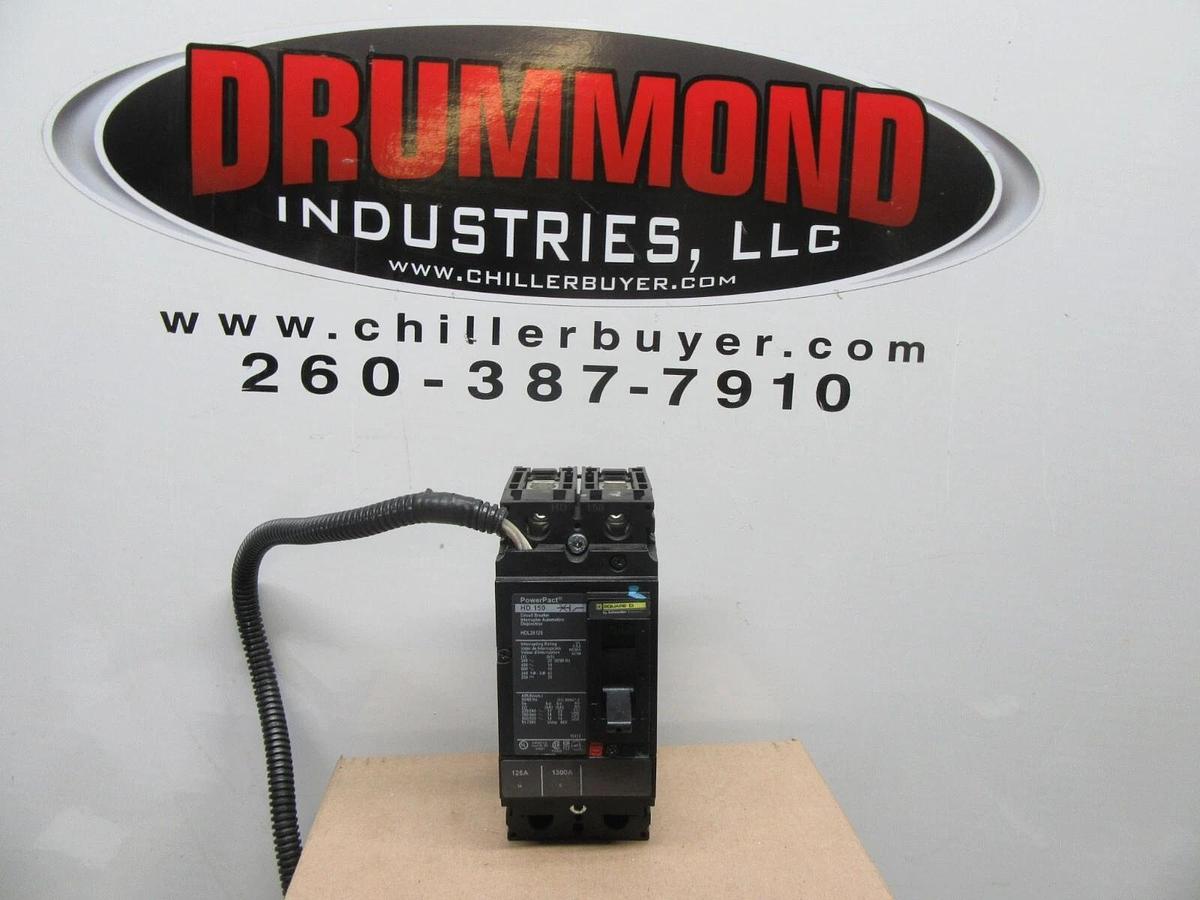 Used SQUARE D POWERPACT CIRCUIT BREAKER HDL26125 2-POLE 125 AMP 600 VAC **WARRANTY**