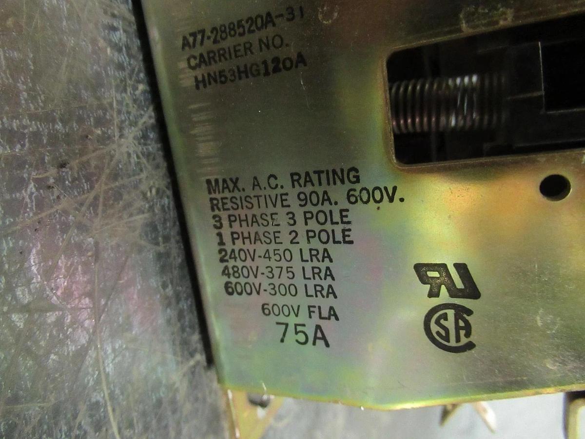 Used JOSLYN CLARK A77-288520A-31 HN53HG120A 600V 90A **WARRANTY INCLUDED**