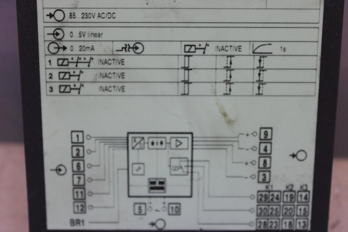 Used (1) SINEAX PROGRAMMABLE TRANSMITTER ALARM VC603 603-122 230 VOLT 20 mA
