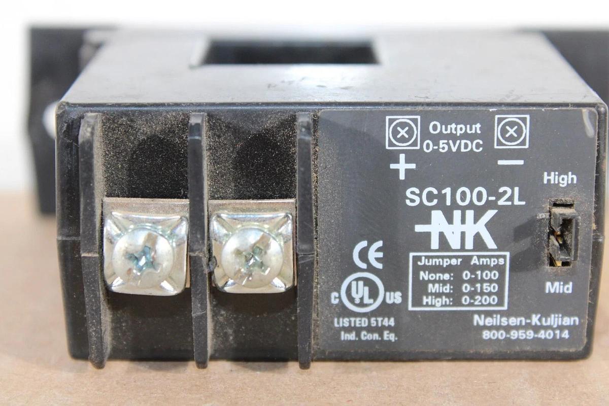 Used NEILSON-KULJIAN CURRENT TRANSDUCER SC100-2L 025-45941-000 0-200 AMP 0-5 VDC