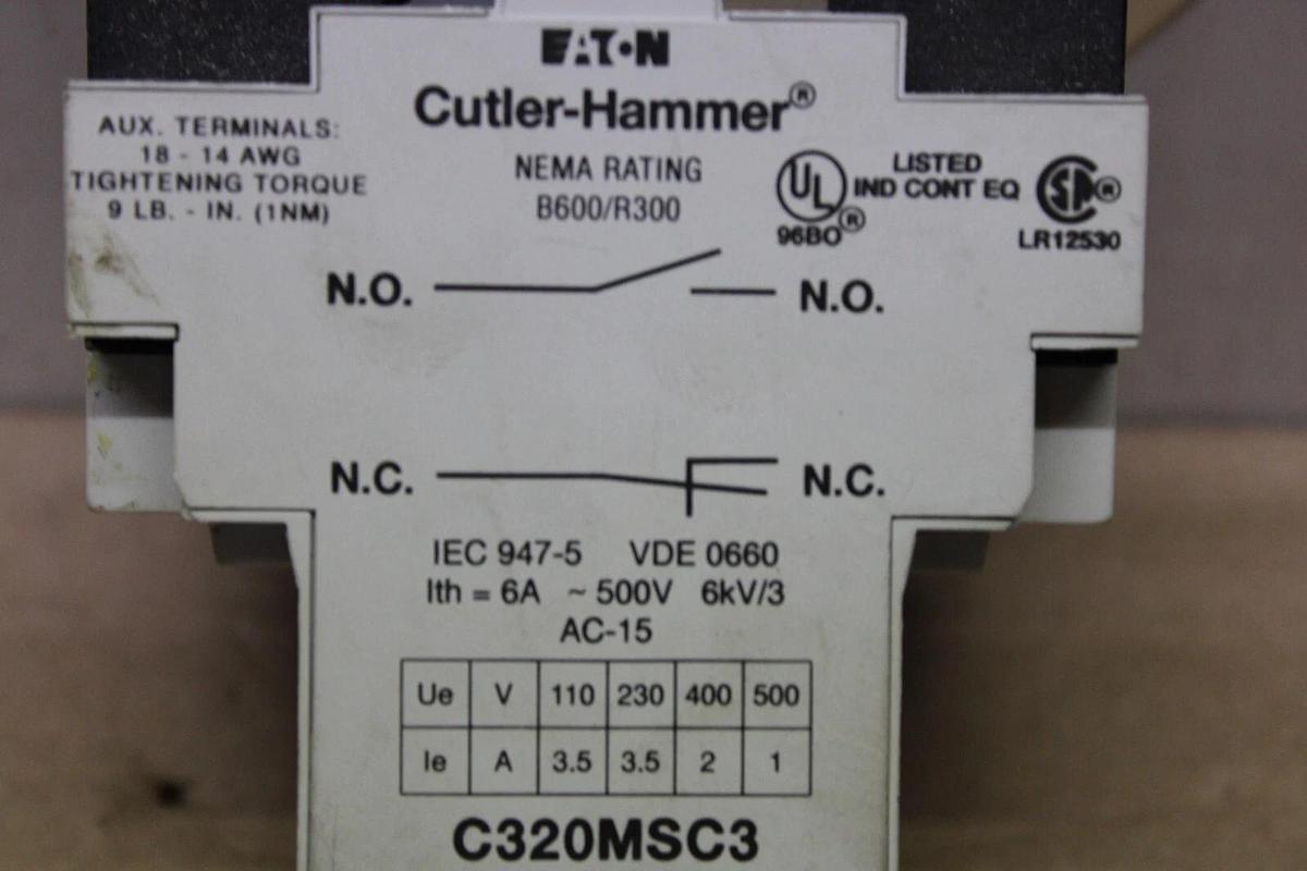 Used CUTLER HAMMER EATON MANUAL MOTOR STARTER A302JN 4-6.3 AMP 600 VAC 5 HP 3-PHASE