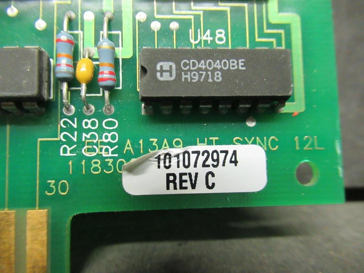 Used EXIDE A13A9 HT SYNC 12L CIRCUIT BOARD 118302768 REV B 101072974 REV C PLC CARD
