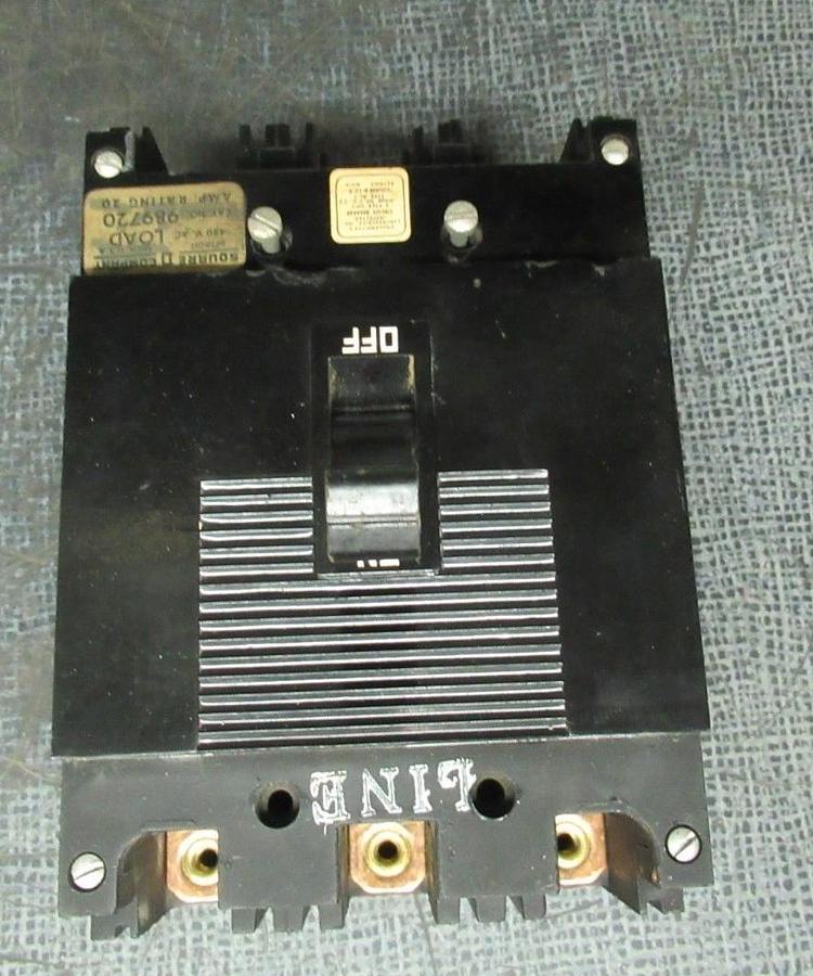 Used SQUARE D CIRCUIT BREAKER 989720 20 AMP 480V 3 POLE **WARRANTY INCLUDED**