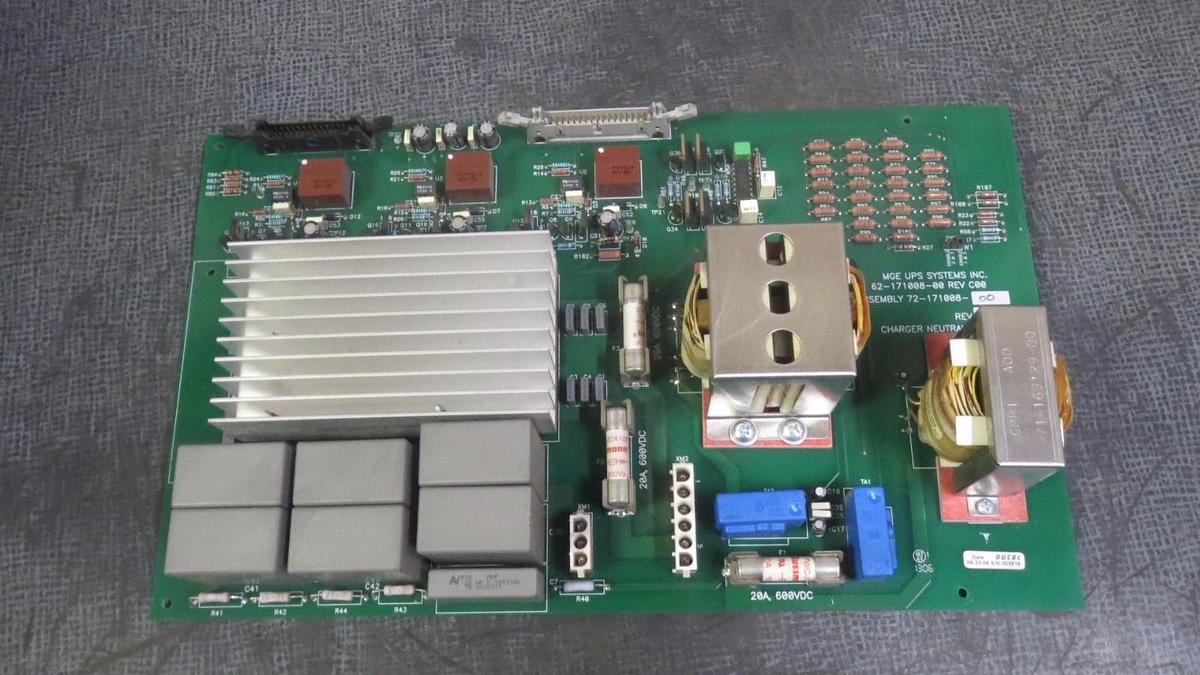Used MGE UPS SYSTEMS CHARGER NEUTRAL LEG PCA ASSEMBLY 62-171008-00 72-171008-00