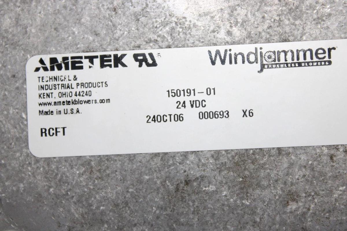 Used AMETEK WINDJAMMER BRUSHLESS FAN 150191-01 24 VDC 1.75" OUTLET *WARRANTY*