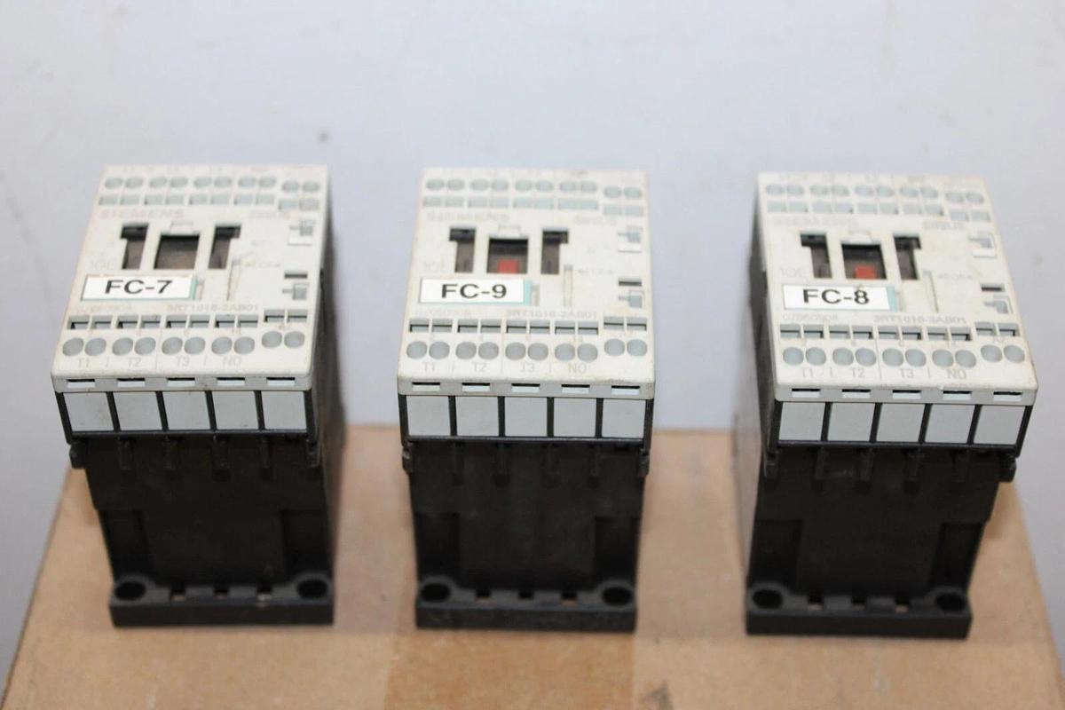 Used LOT OF 3 SIEMENS SIRIUS CONTACTOR 3RT1016-2AB01 20 AMP 600 VAC 7.5 HP COIL: 24V