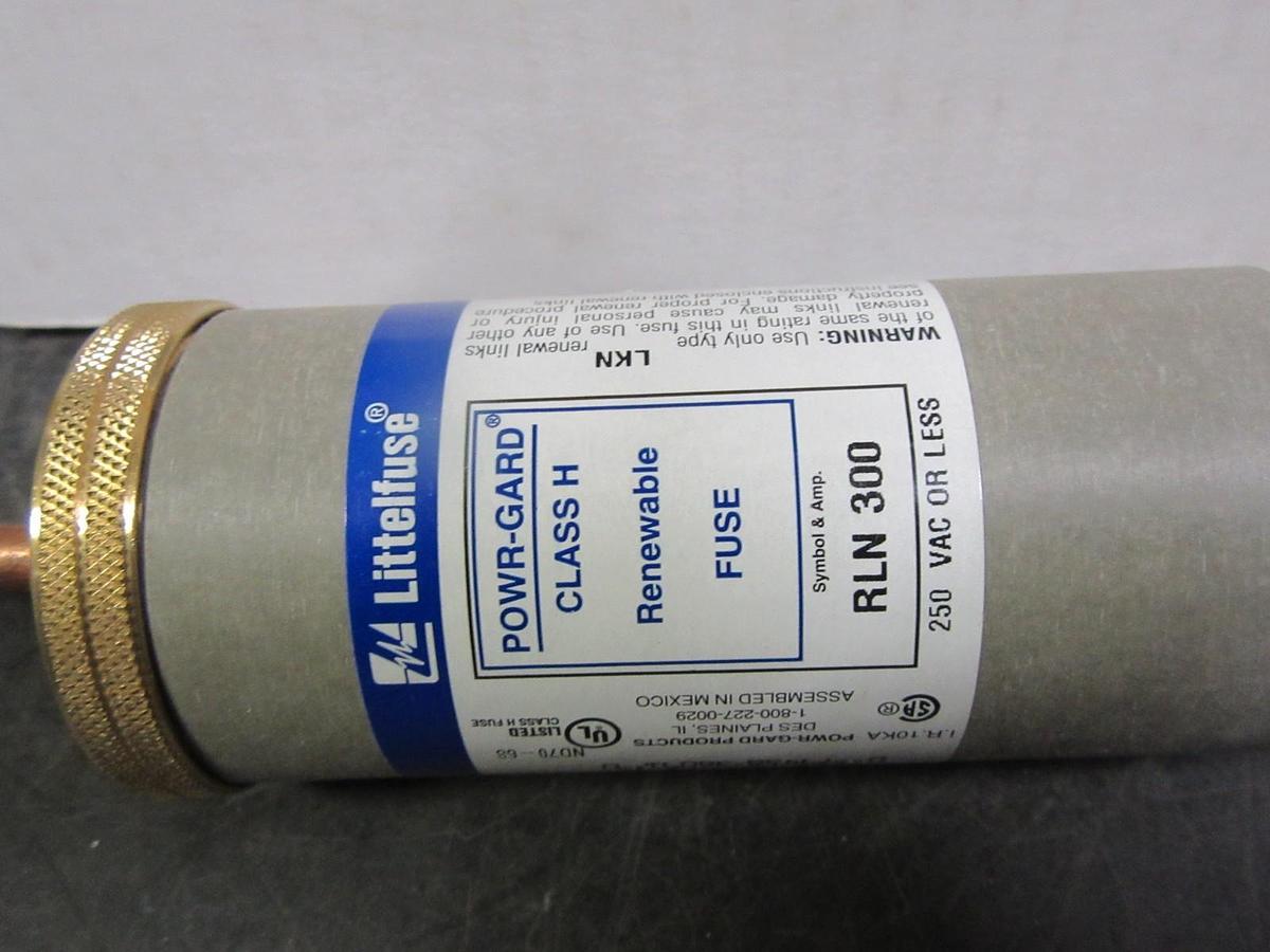 NEW LITTELFUSE RLN300 RENEWABLE FUSE CLASS H 300 AMP 250 VOLT RLN300  *WARRANTY*
