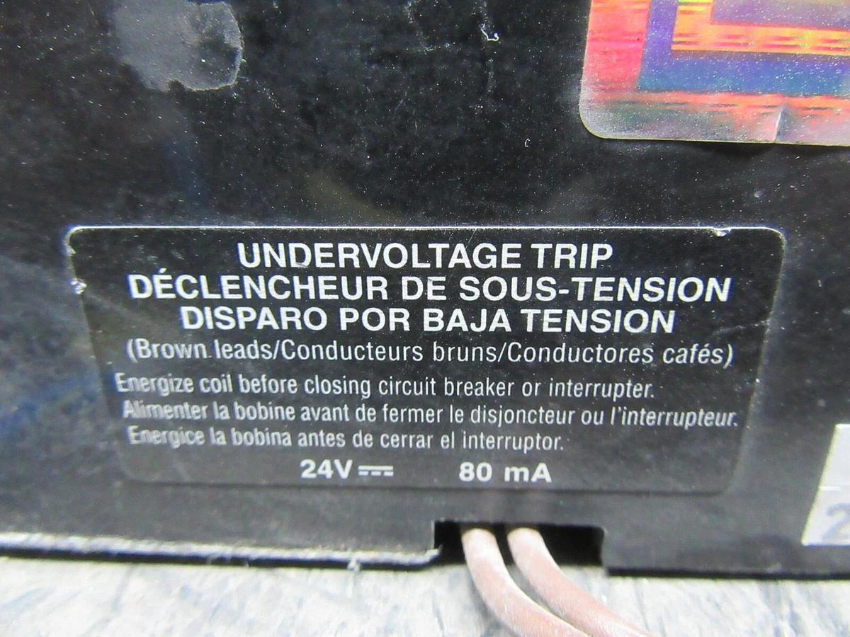 Used SQUARE D DC CIRCUIT BREAKER KHL3622522DC1625 225 AMP 600 VDC 3-POL W/ AUX AND UV