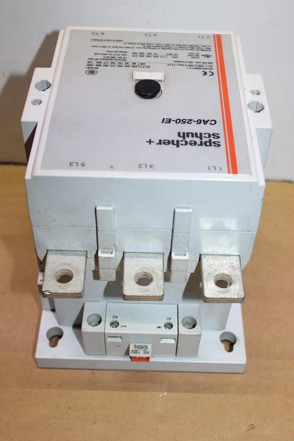 Used SPRECHER+SCHUH CONTACTOR CA6-250-EI 300 AMP 600 VAC 250 HP COIL: 110-130V